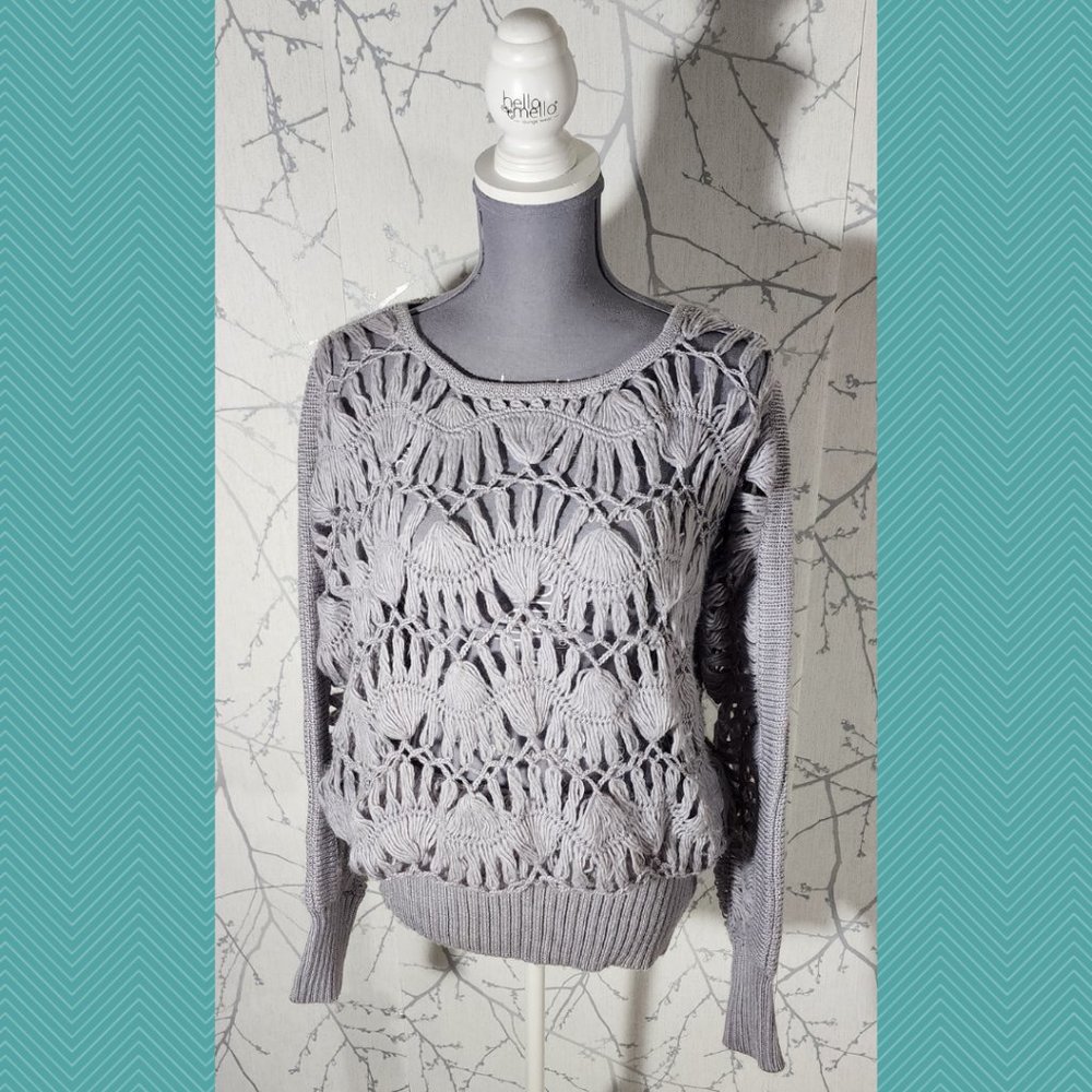 Designers Remix Collection Lavender Crochet Blouson Sweater